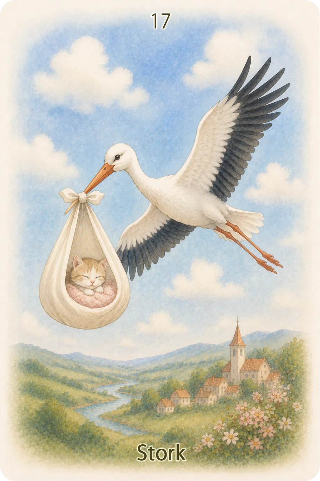 コウノトリ（Stork）のルノルマンカード画像