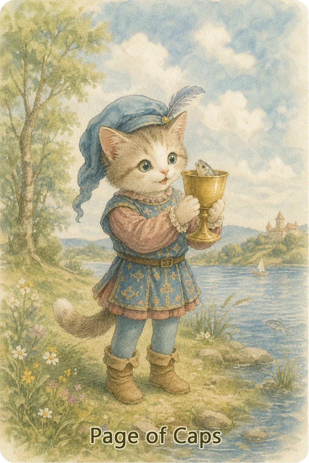 カップのペイジ（Page of Cups）のタロットカード画像