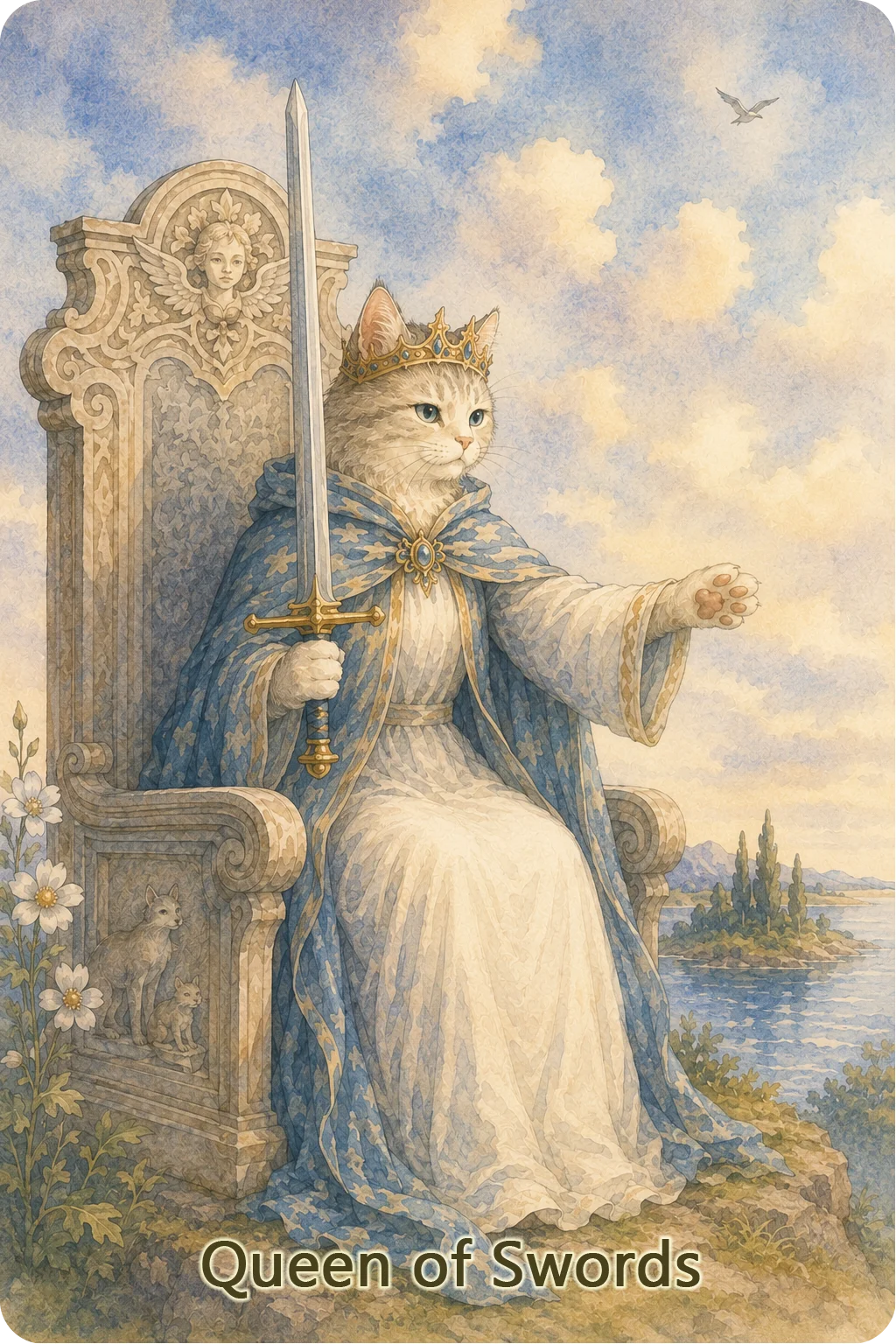 ソードのクイーン（Queen of Swords）のタロットカード画像