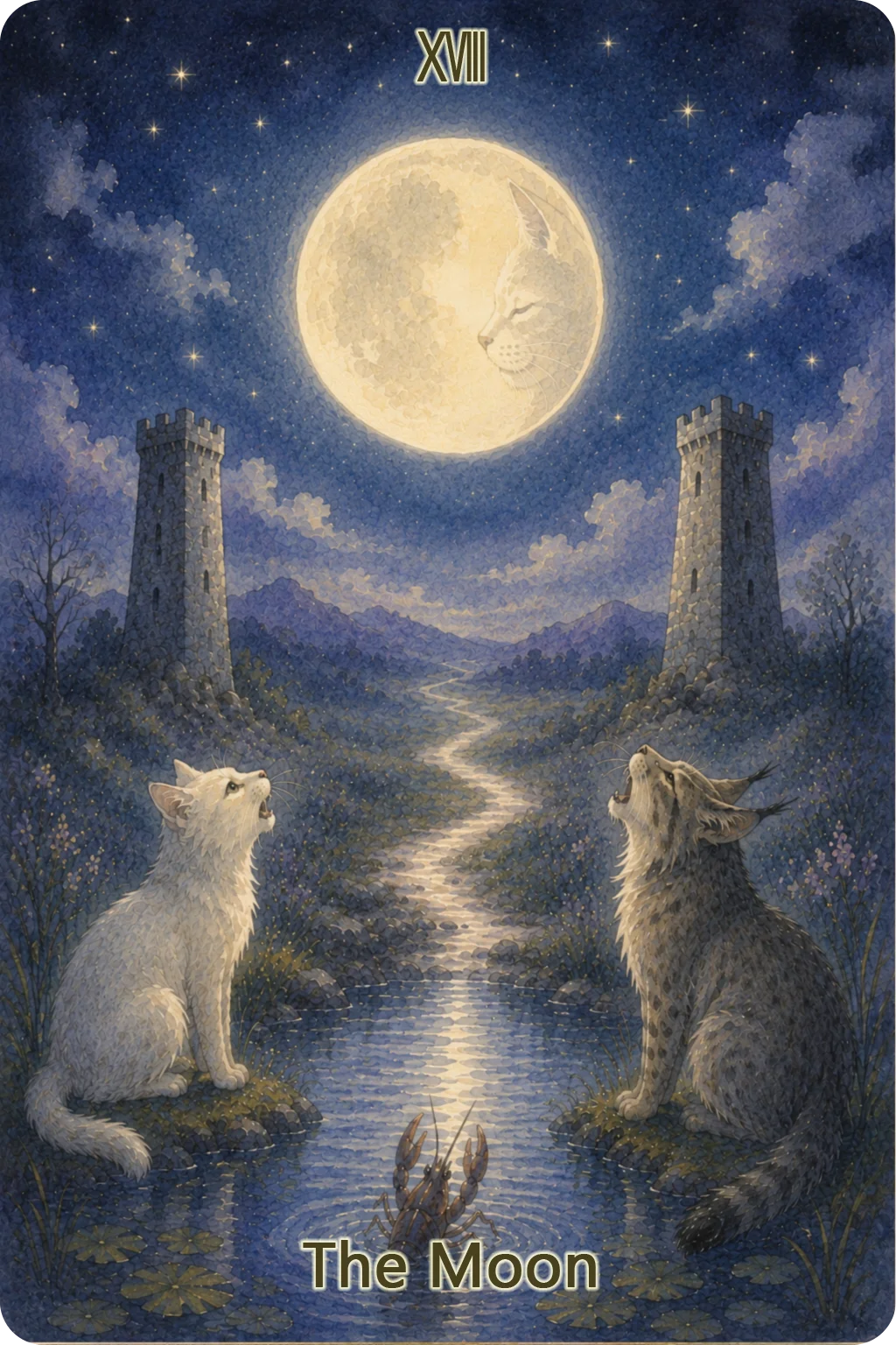 月（The Moon）のタロットカード画像