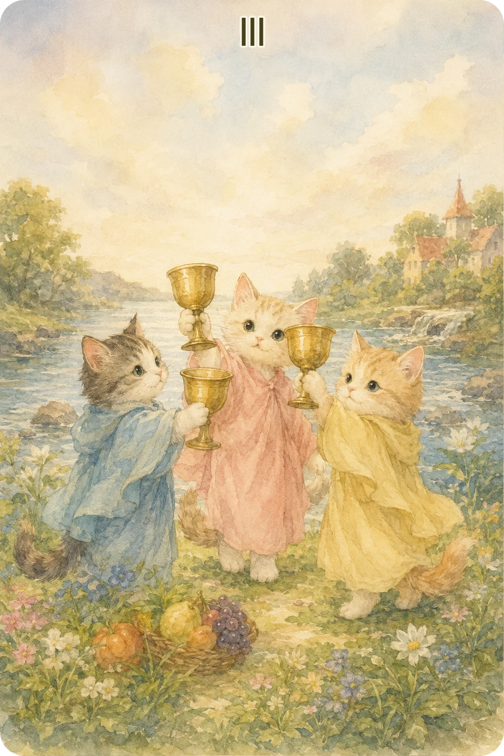 カップの3（Three of Cups）のタロットカード画像