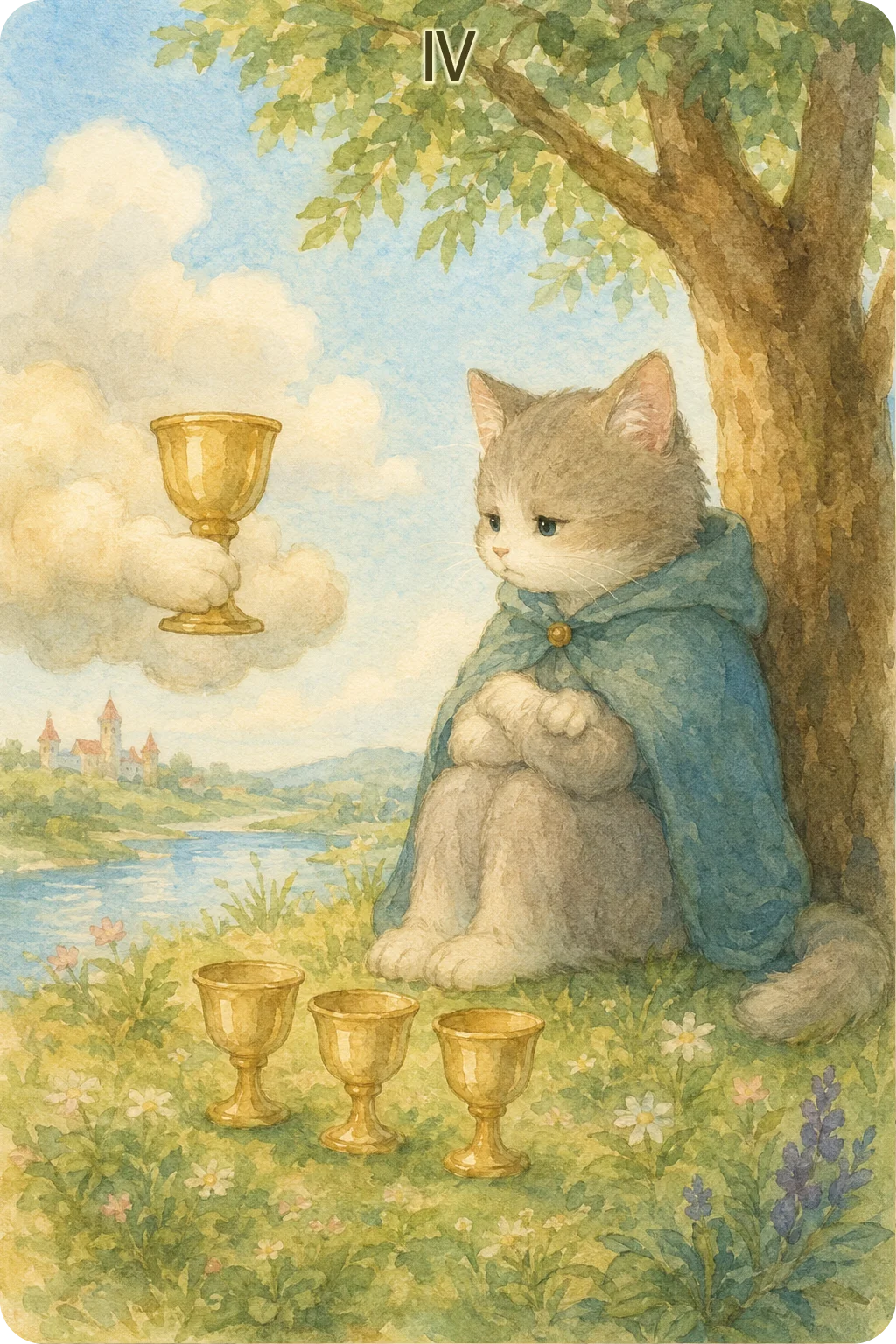 カップの4（Four of Cups）のタロットカード画像