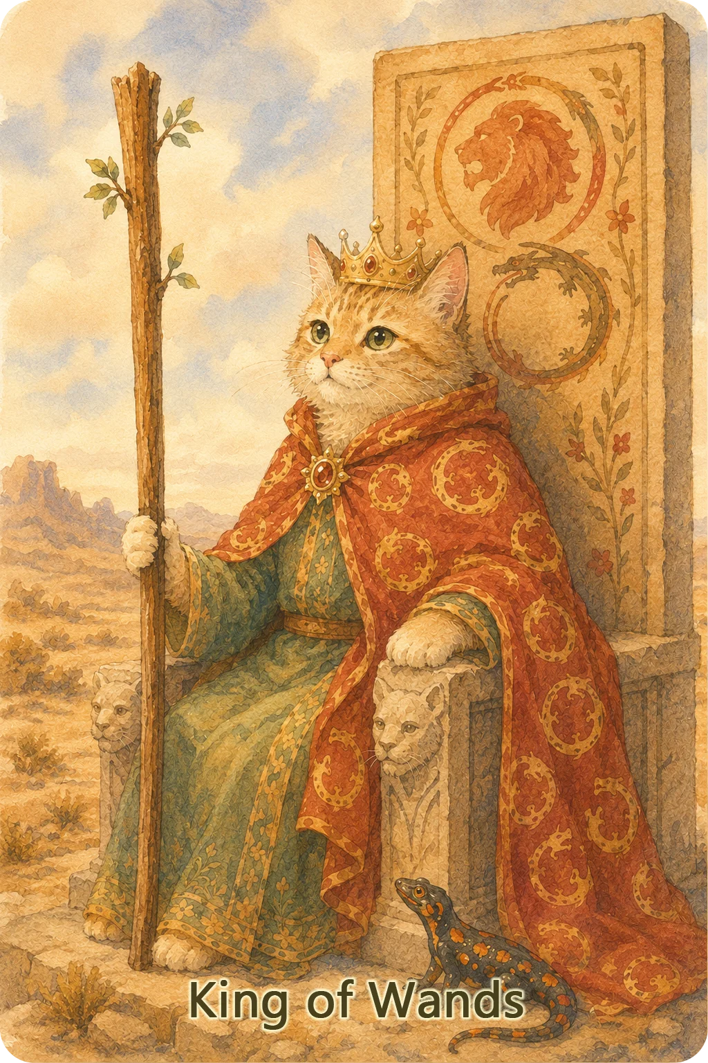 ワンドのキング（King of Wands）のタロットカード画像