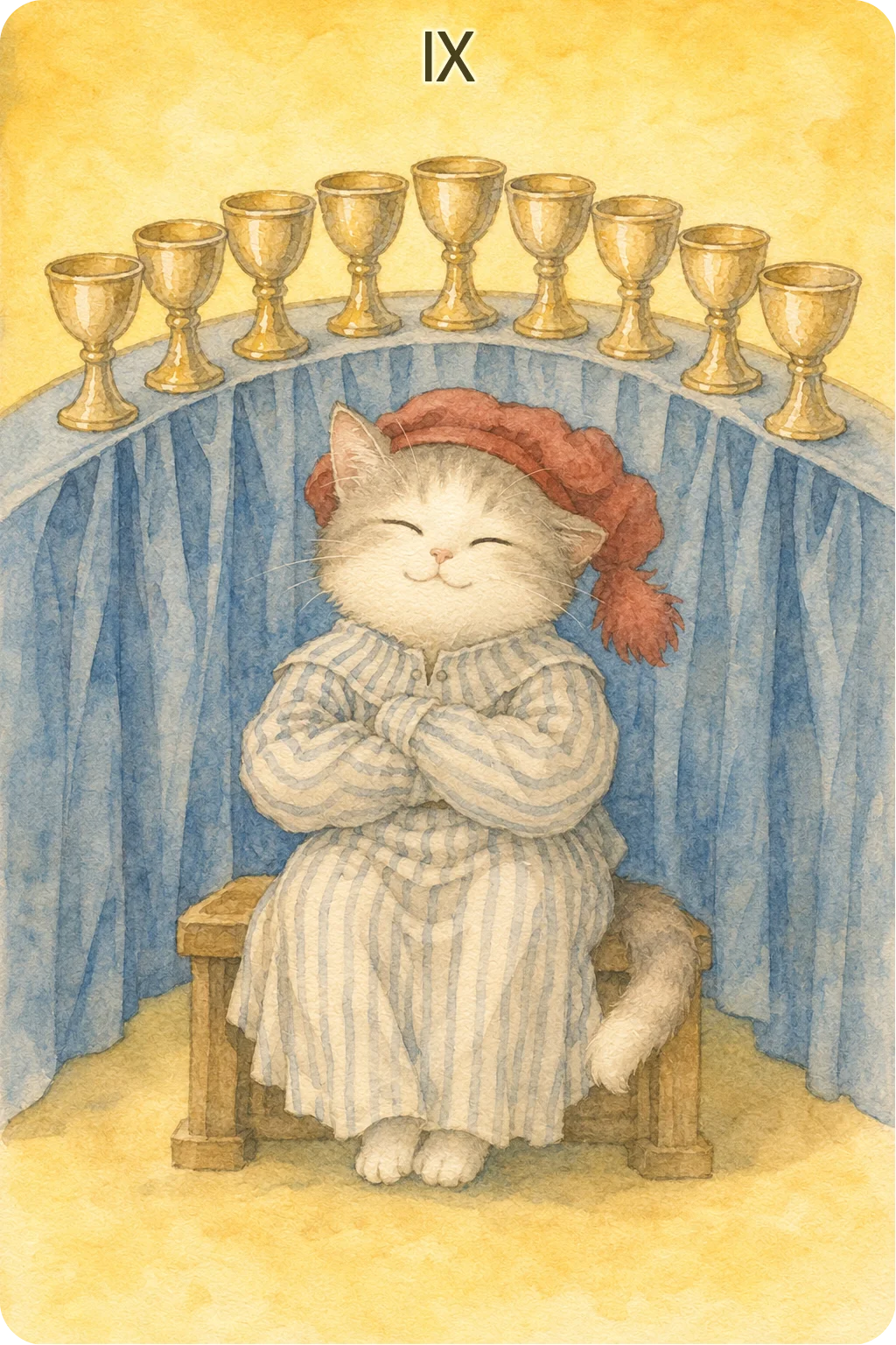 カップの9（Nine of Cups）のタロットカード画像