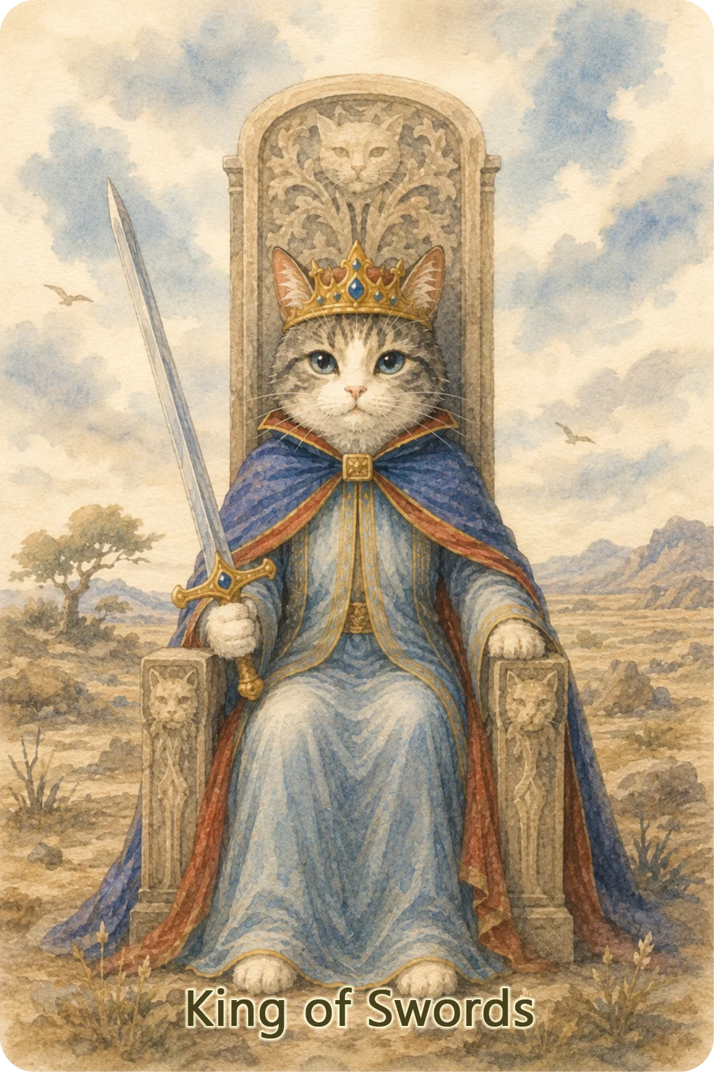 ソードのキング（King of Swords）のタロットカード画像