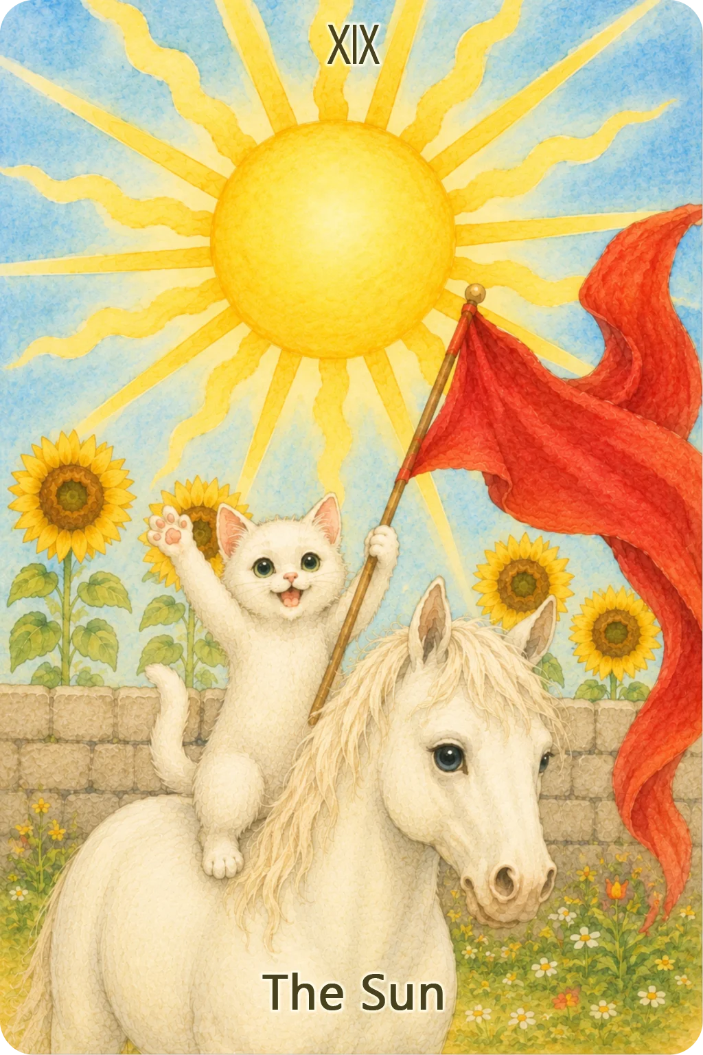 太陽（The Sun）のタロットカード画像