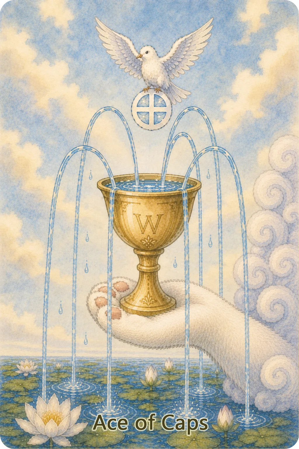 カップのA（Ace of Cups）のタロットカード画像