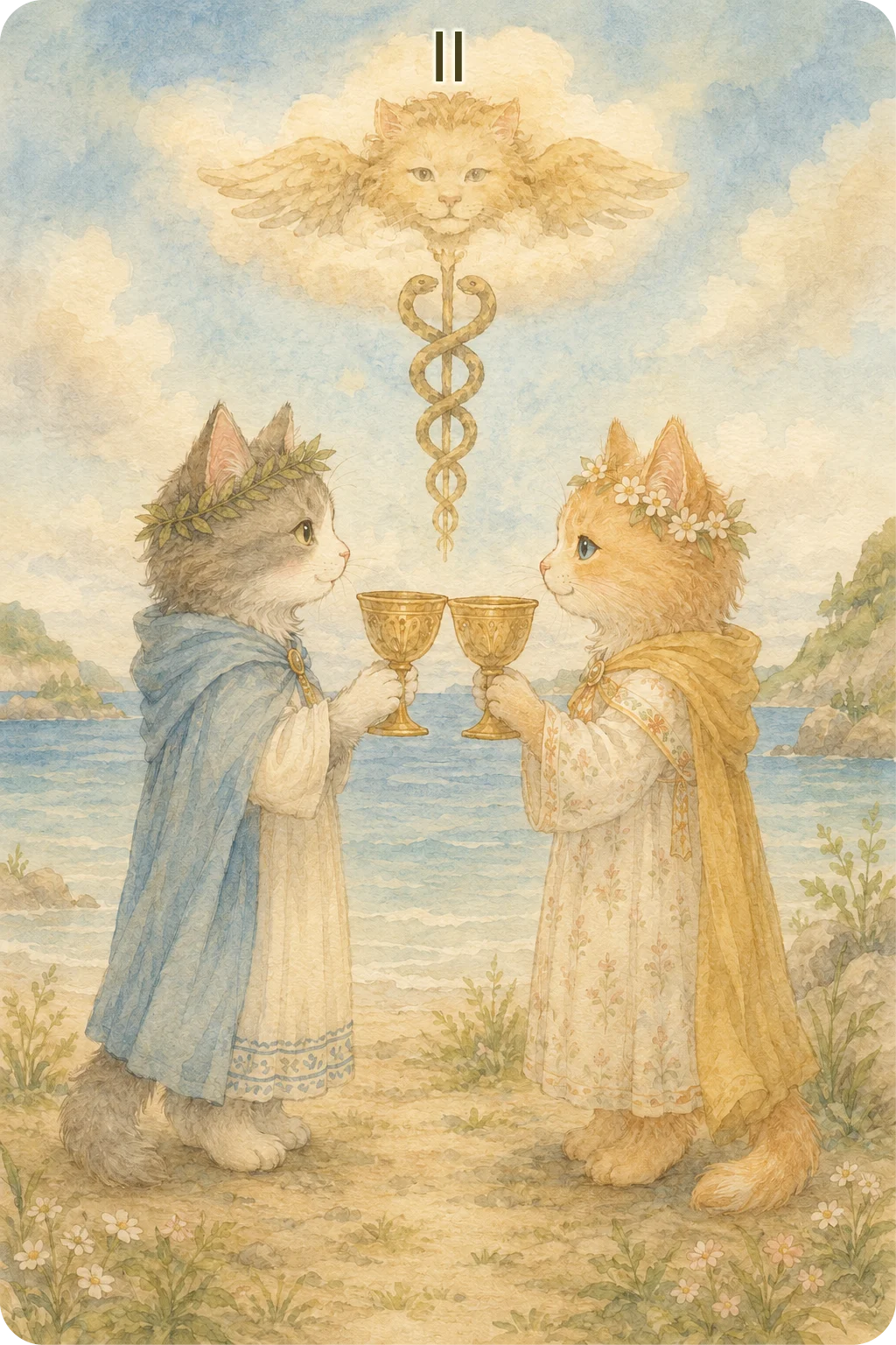 カップの2（Two of Cups）のタロットカード画像
