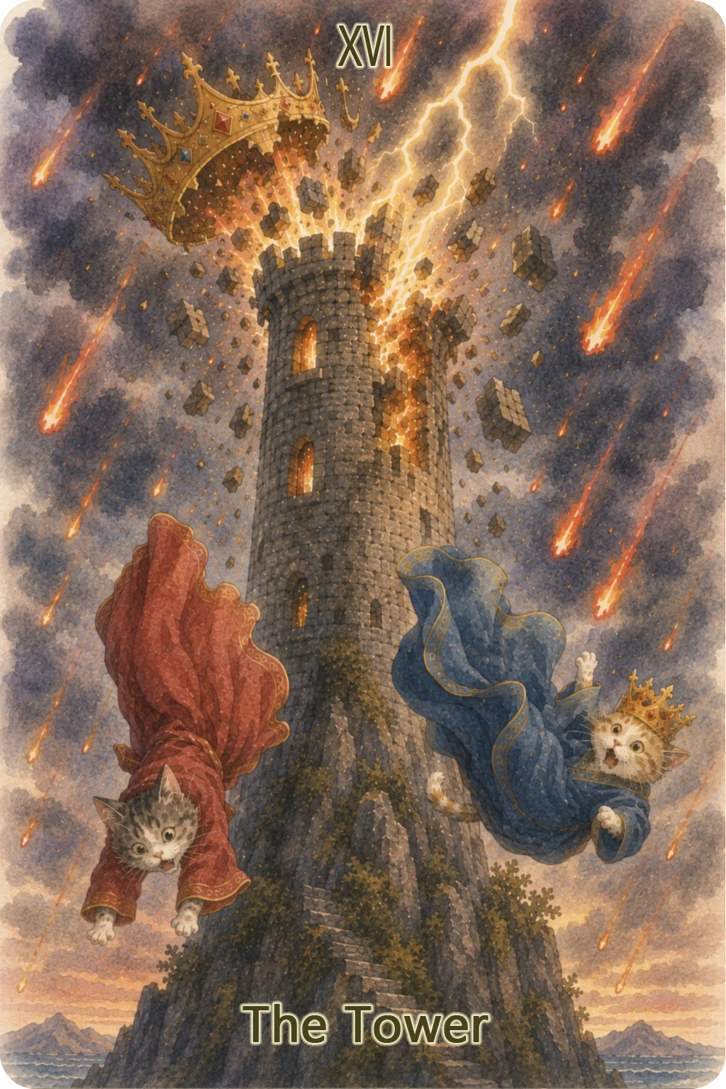 塔（The Tower）のタロットカード画像