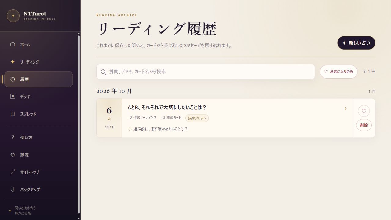 記録と振り返りの実際の画面